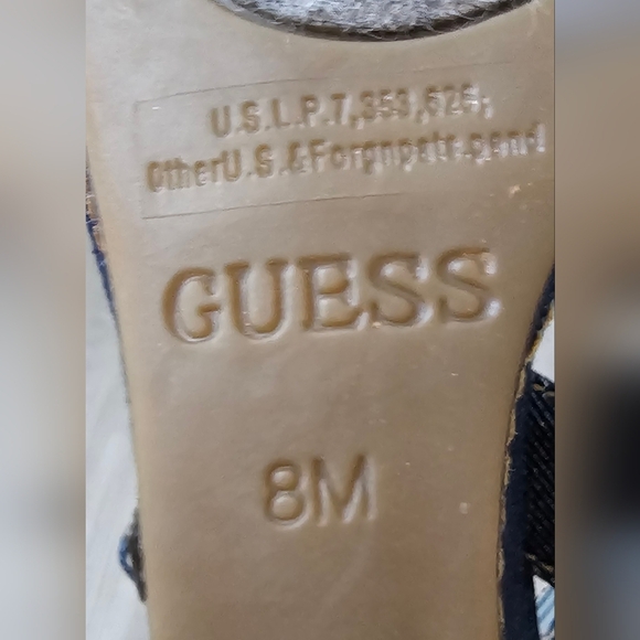 Guess Denim Slingback Wedge Sandals – Size 8M - Picture 12 of 12